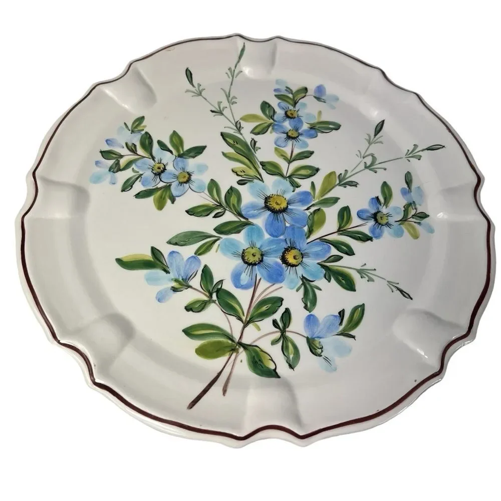 Vintage Antonio Zen Scultore Nove Italian Hand painted Cake Platter Pedestal